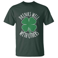 Funny St Patricks Day Drinking T Shirt Drinks Well With Others Drunk Beer Lucky Shamrock