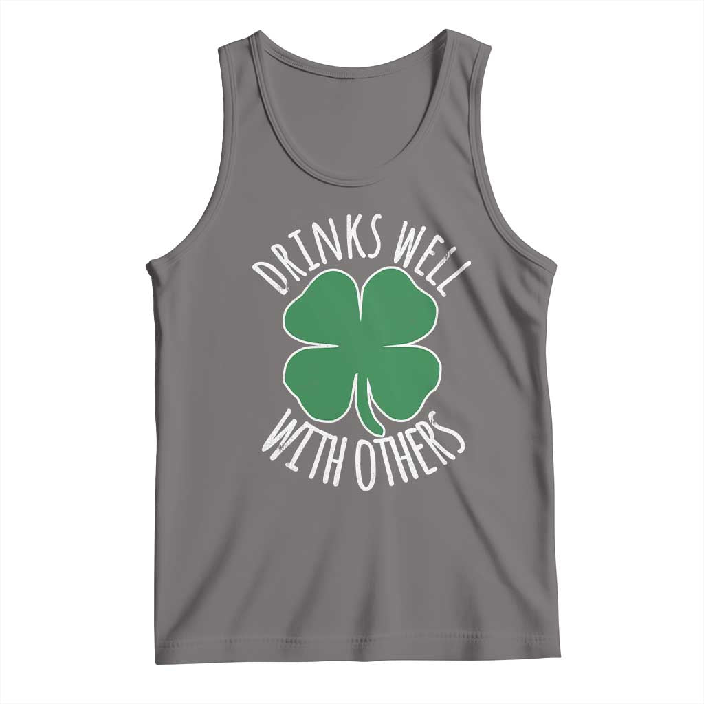 Funny St Patricks Day Drinking Tank Top Drinks Well With Others Drunk Beer Lucky Shamrock