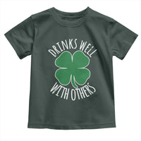 Funny St Patricks Day Drinking Toddler T Shirt Drinks Well With Others Drunk Beer Lucky Shamrock