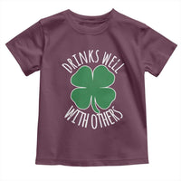 Funny St Patricks Day Drinking Toddler T Shirt Drinks Well With Others Drunk Beer Lucky Shamrock
