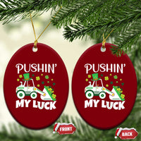St Patricks Day Boys Truck Ceramic Ornament Pushing My Luck Tractor Toy Lover - Wonder Print Shop