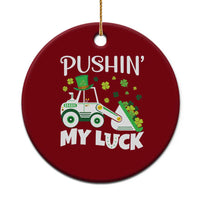 St Patricks Day Boys Truck Ceramic Ornament Pushing My Luck Tractor Toy Lover - Wonder Print Shop