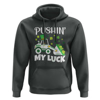 St Patricks Day Boys Truck Hoodie Pushing My Luck Tractor Toy Lover