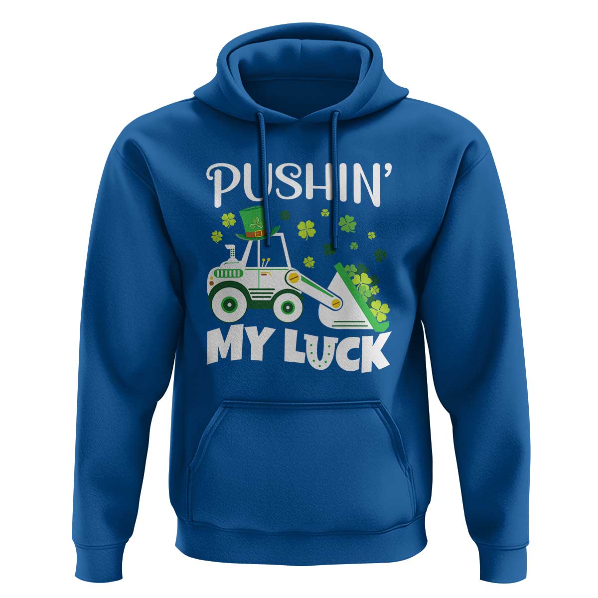 St Patricks Day Boys Truck Hoodie Pushing My Luck Tractor Toy Lover