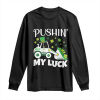 St Patricks Day Boys Truck Long Sleeve Shirt Pushing My Luck Tractor Toy Lover