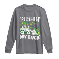 St Patricks Day Boys Truck Long Sleeve Shirt Pushing My Luck Tractor Toy Lover
