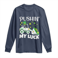 St Patricks Day Boys Truck Long Sleeve Shirt Pushing My Luck Tractor Toy Lover