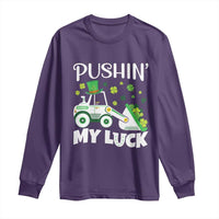St Patricks Day Boys Truck Long Sleeve Shirt Pushing My Luck Tractor Toy Lover