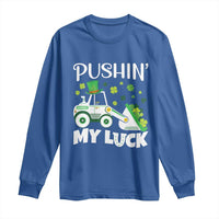 St Patricks Day Boys Truck Long Sleeve Shirt Pushing My Luck Tractor Toy Lover