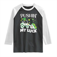 St Patricks Day Boys Truck Raglan Shirt Pushing My Luck Tractor Toy Lover