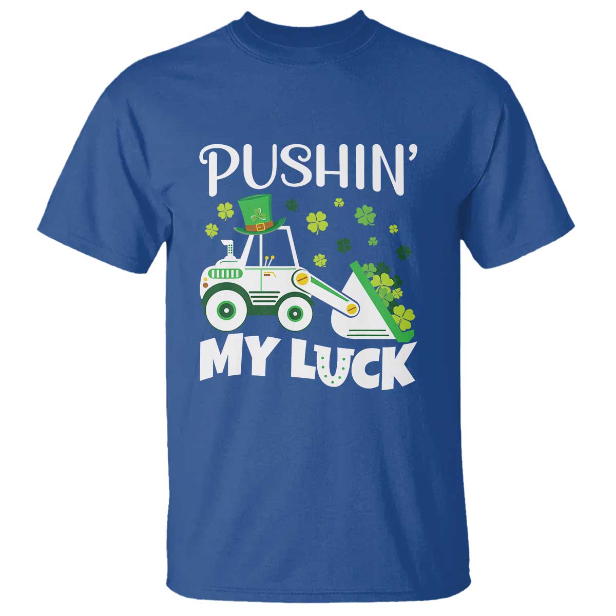 St Patricks Day Boys Truck T Shirt Pushing My Luck Tractor Toy Lover