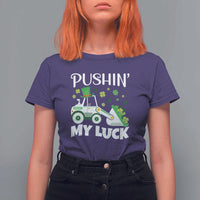 St Patricks Day Boys Truck T Shirt For Women Pushing My Luck Tractor Toy Lover