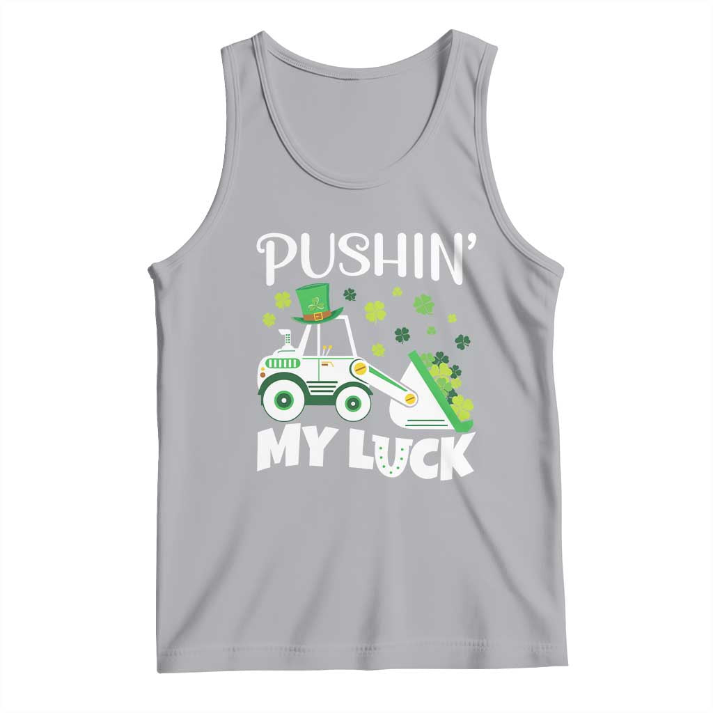 St Patricks Day Boys Truck Tank Top Pushing My Luck Tractor Toy Lover