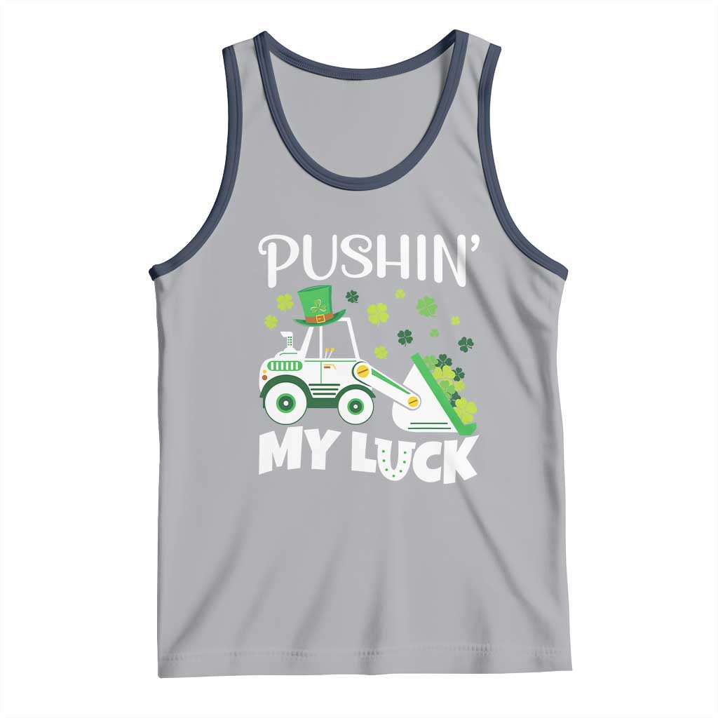 St Patricks Day Boys Truck Tank Top Pushing My Luck Tractor Toy Lover