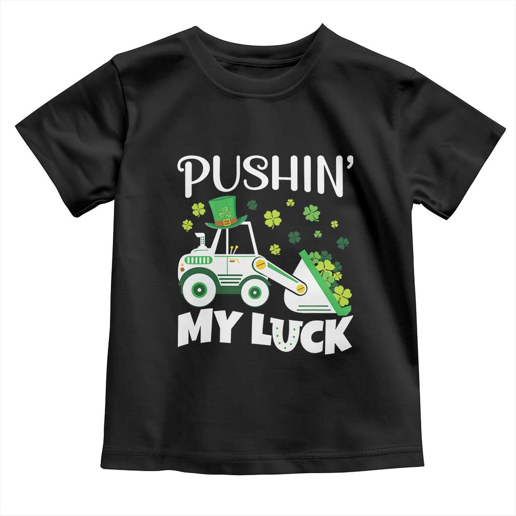 St Patricks Day Boys Truck Toddler T Shirt Pushing My Luck Tractor Toy Lover