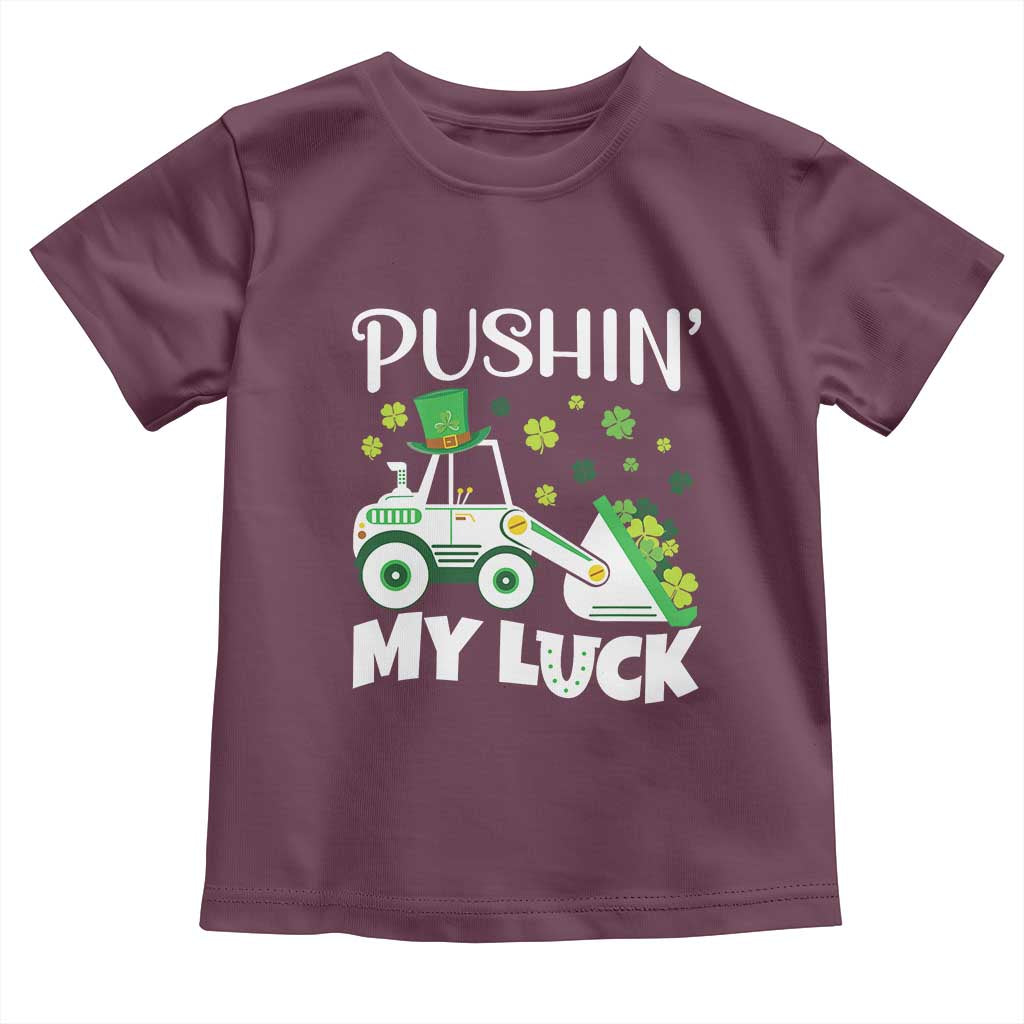St Patricks Day Boys Truck Toddler T Shirt Pushing My Luck Tractor Toy Lover