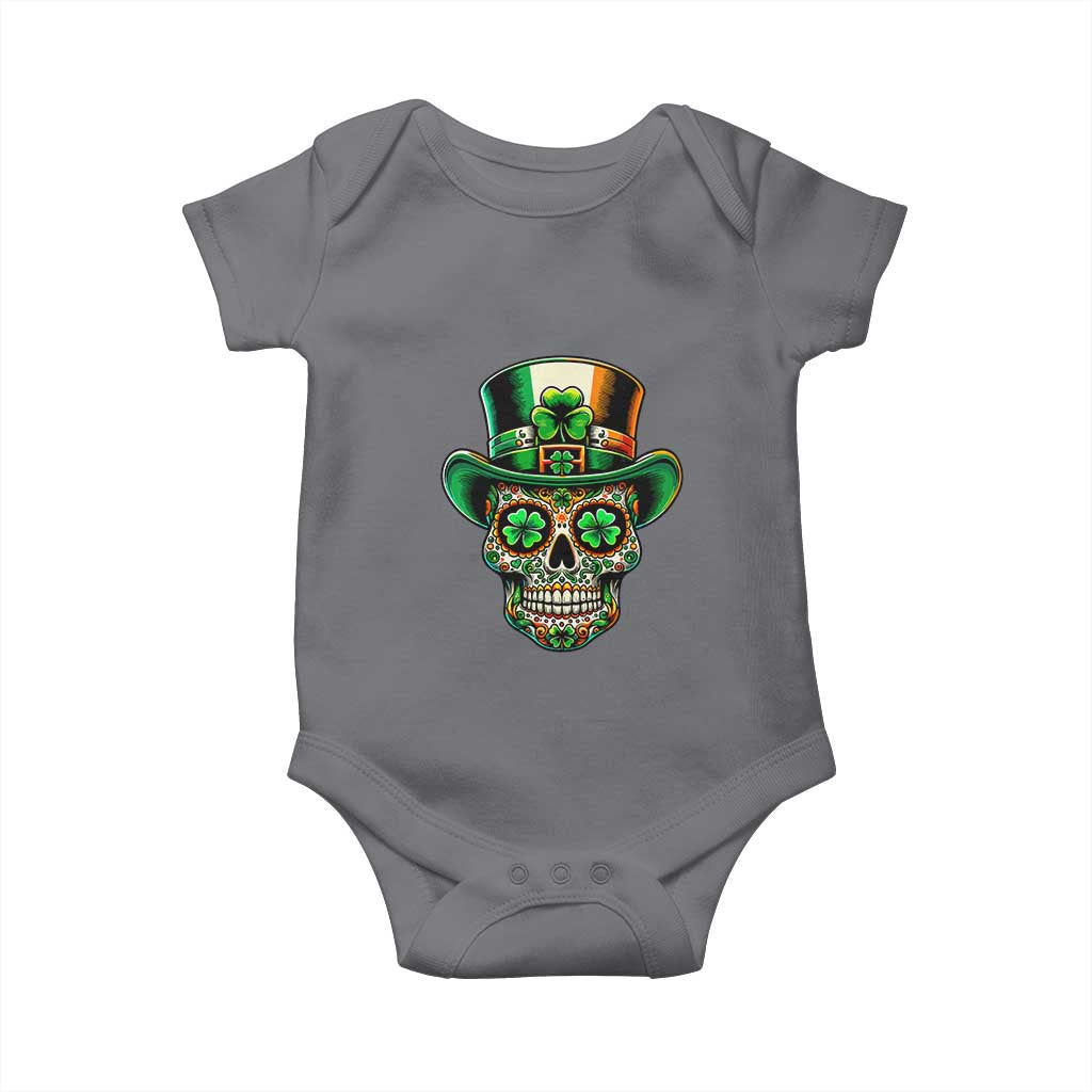 San Patties Irish Sugar Skull Baby Onesie St Patricks Day Of The Dead