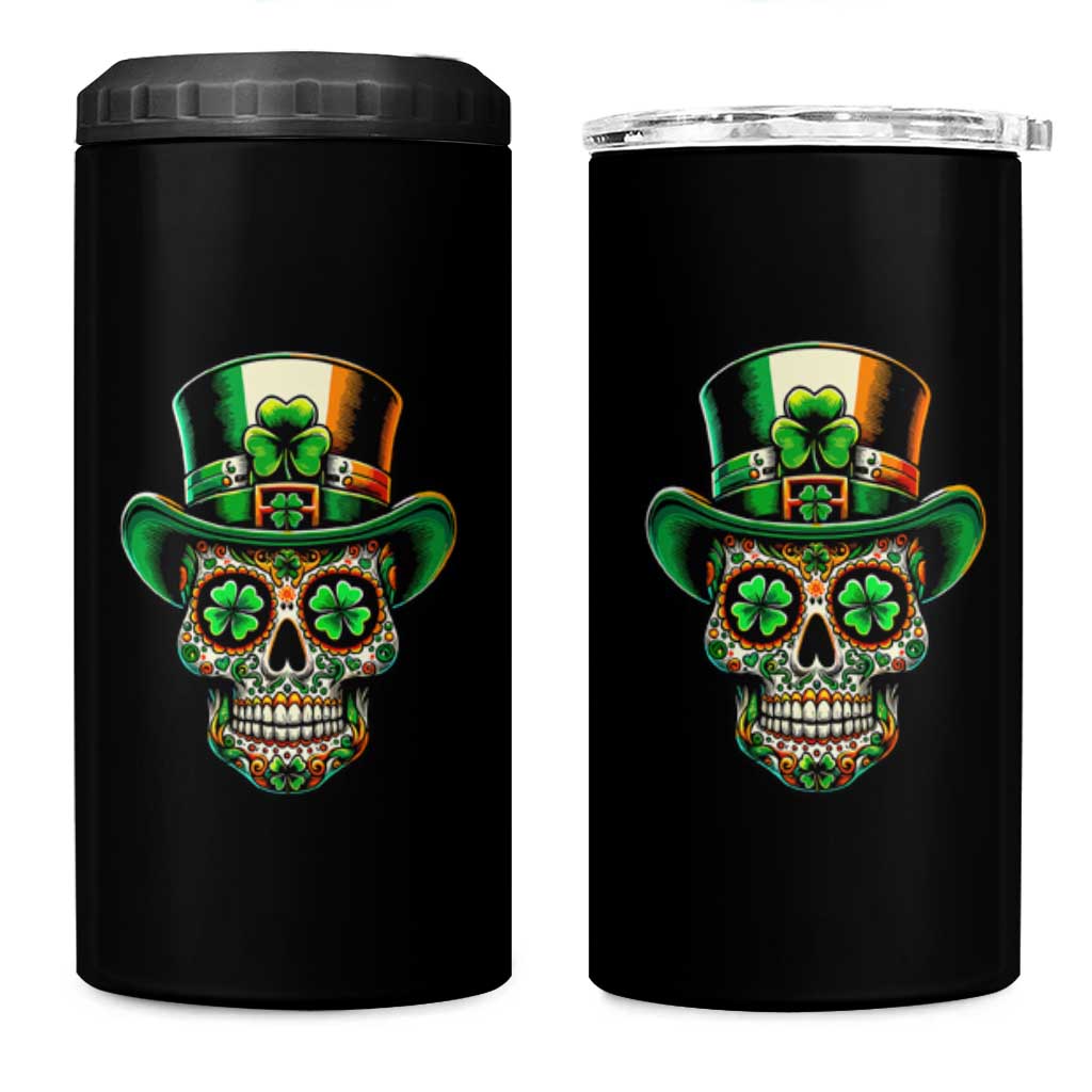 San Patties Irish Sugar Skull 4 in 1 Can Cooler Tumbler St Patricks Day Of The Dead