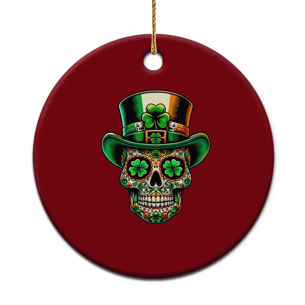 San Patties Irish Sugar Skull Ceramic Ornament St Patricks Day Of The Dead - Wonder Print Shop