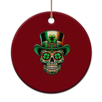 San Patties Irish Sugar Skull Ceramic Ornament St Patricks Day Of The Dead - Wonder Print Shop