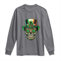 San Patties Irish Sugar Skull Long Sleeve Shirt St Patricks Day Of The Dead