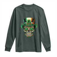 San Patties Irish Sugar Skull Long Sleeve Shirt St Patricks Day Of The Dead