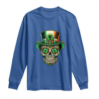 San Patties Irish Sugar Skull Long Sleeve Shirt St Patricks Day Of The Dead