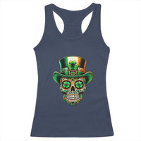 San Patties Irish Sugar Skull Racerback Tank Top St Patricks Day Of The Dead