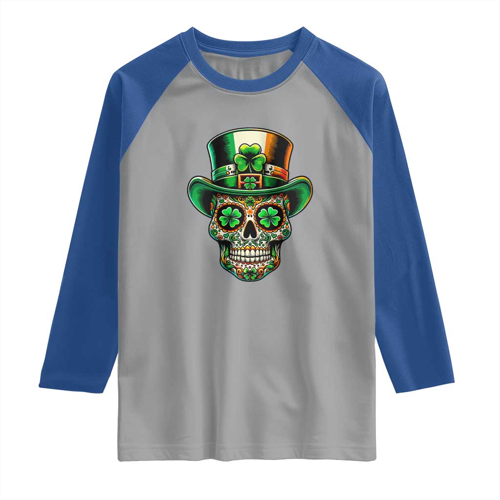 San Patties Irish Sugar Skull Raglan Shirt St Patricks Day Of The Dead