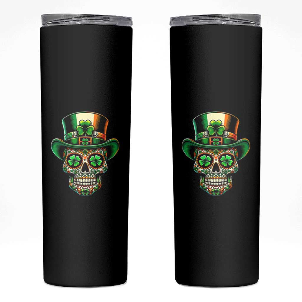 San Patties Irish Sugar Skull Skinny Tumbler St Patricks Day Of The Dead