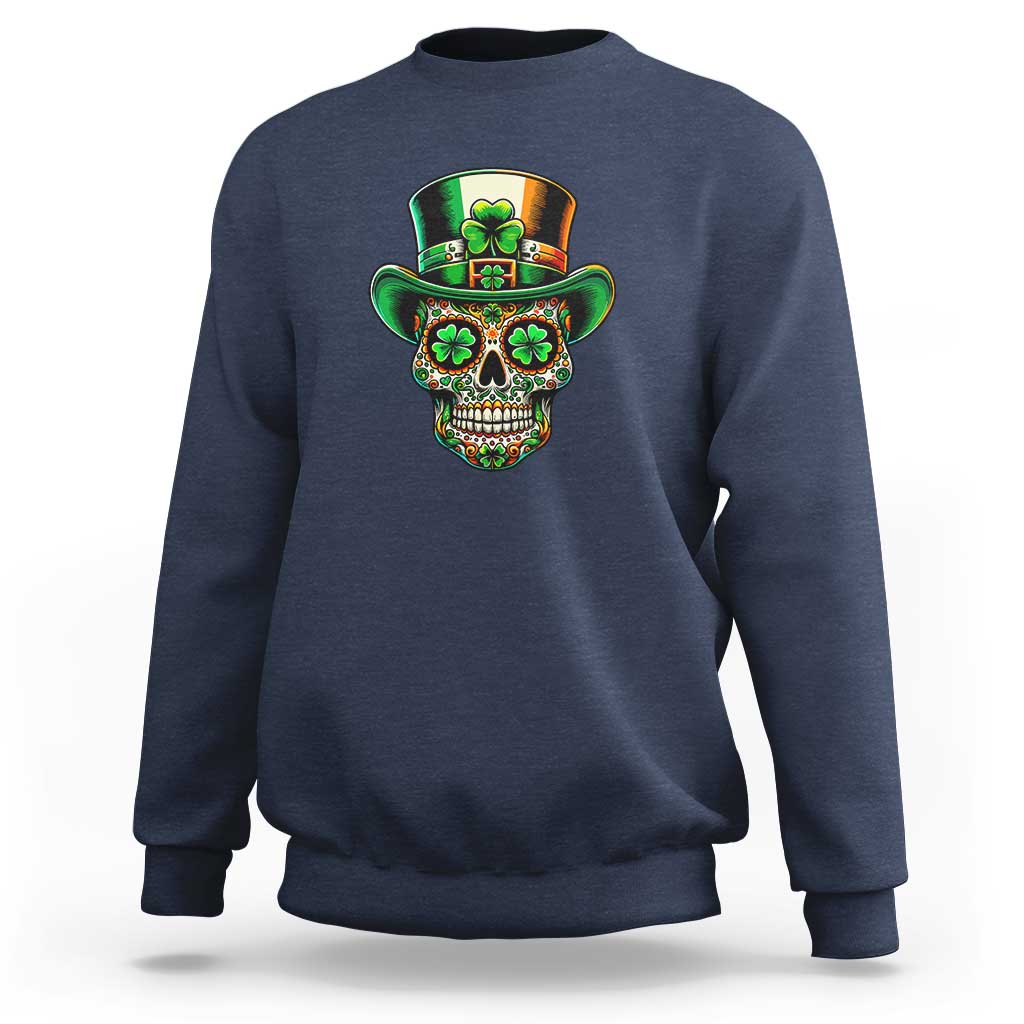 San Patties Irish Sugar Skull Sweatshirt St Patricks Day Of The Dead