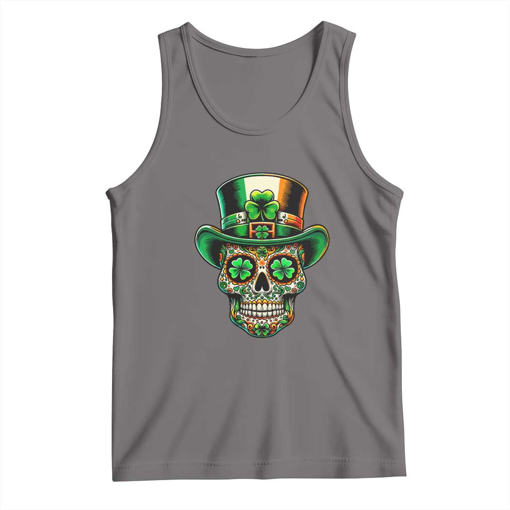 San Patties Irish Sugar Skull Tank Top St Patricks Day Of The Dead