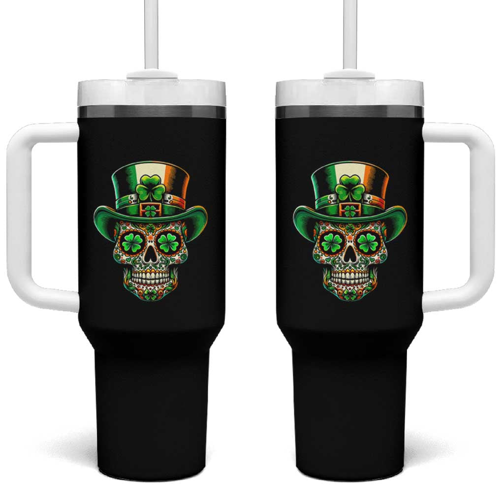 San Patties Irish Sugar Skull Tumbler With Handle St Patricks Day Of The Dead