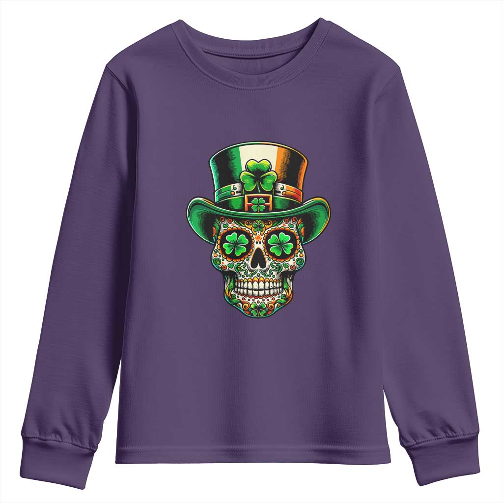 San Patties Irish Sugar Skull Youth Sweatshirt St Patricks Day Of The Dead