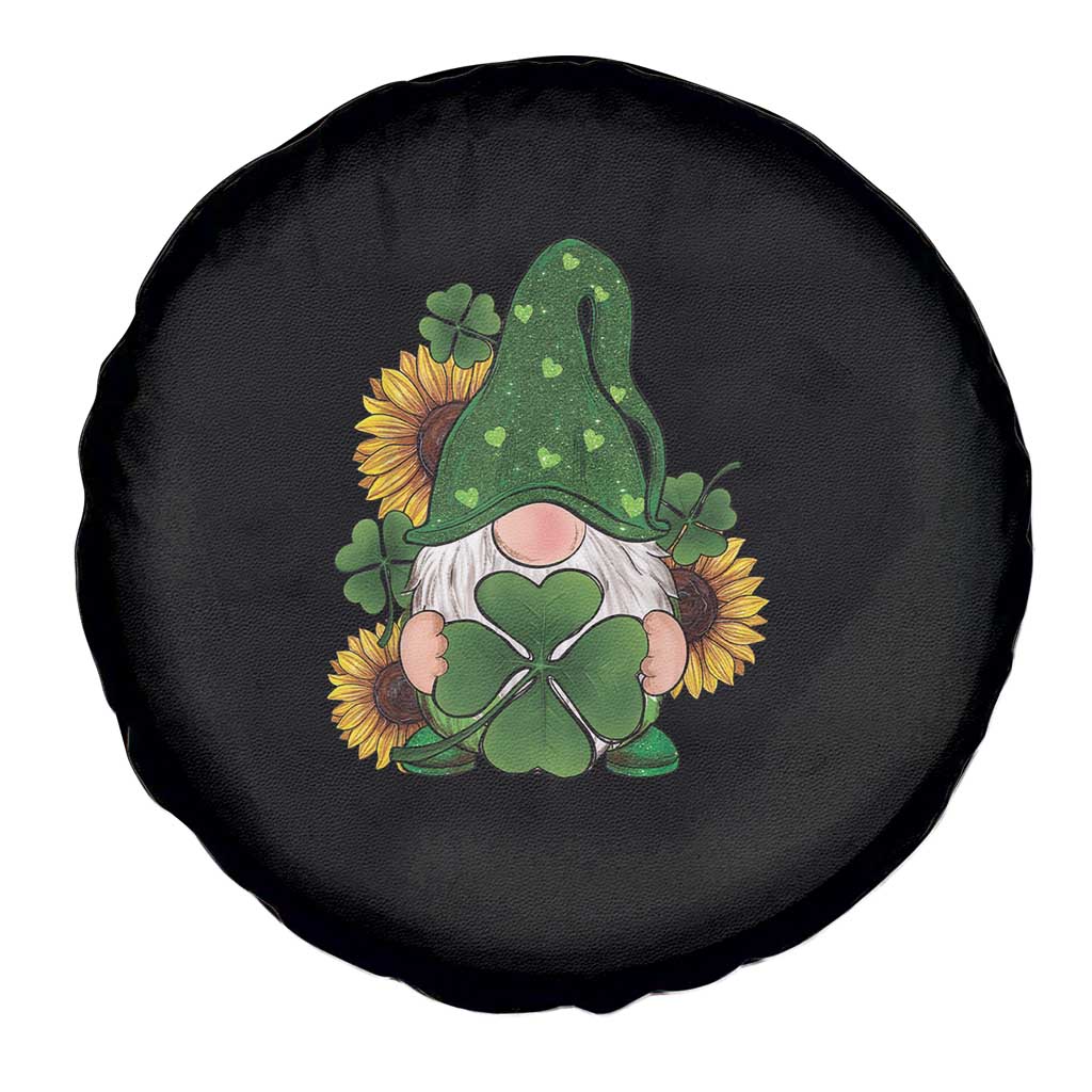 St Patrick's Day Cute Gnomes Spare Tire Cover Holding Shamrock Sunflower