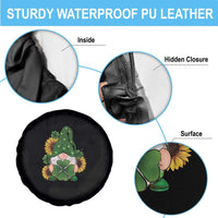 St Patrick's Day Cute Gnomes Spare Tire Cover Holding Shamrock Sunflower