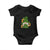 St Patrick's Day Cute Gnomes Baby Onesie Holding Shamrock Sunflower