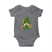 St Patrick's Day Cute Gnomes Baby Onesie Holding Shamrock Sunflower