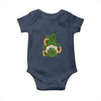 St Patrick's Day Cute Gnomes Baby Onesie Holding Shamrock Sunflower