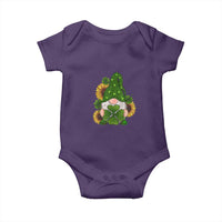 St Patrick's Day Cute Gnomes Baby Onesie Holding Shamrock Sunflower