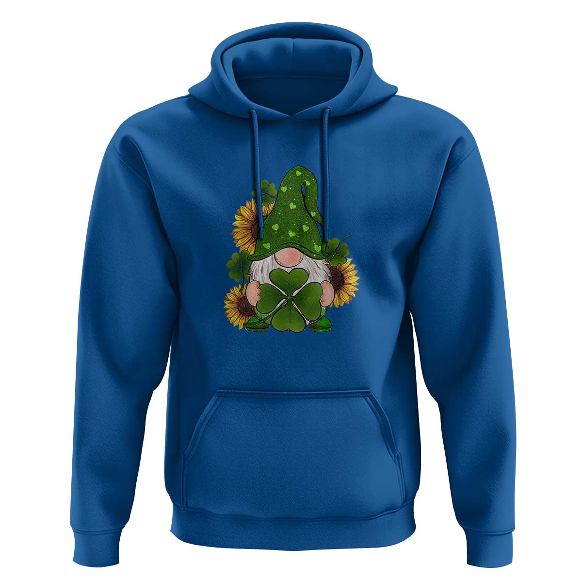 St Patrick's Day Cute Gnomes Hoodie Holding Shamrock Sunflower