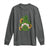 St Patrick's Day Cute Gnomes Long Sleeve Shirt Holding Shamrock Sunflower