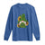 St Patrick's Day Cute Gnomes Long Sleeve Shirt Holding Shamrock Sunflower