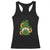 St Patrick's Day Cute Gnomes Racerback Tank Top Holding Shamrock Sunflower