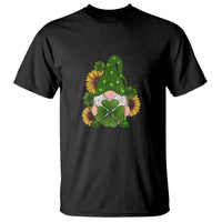St Patrick's Day Cute Gnomes T Shirt Holding Shamrock Sunflower