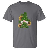 St Patrick's Day Cute Gnomes T Shirt Holding Shamrock Sunflower