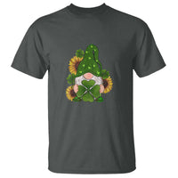 St Patrick's Day Cute Gnomes T Shirt Holding Shamrock Sunflower