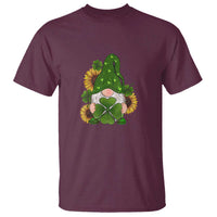 St Patrick's Day Cute Gnomes T Shirt Holding Shamrock Sunflower