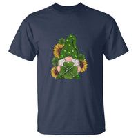 St Patrick's Day Cute Gnomes T Shirt Holding Shamrock Sunflower