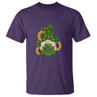 St Patrick's Day Cute Gnomes T Shirt Holding Shamrock Sunflower